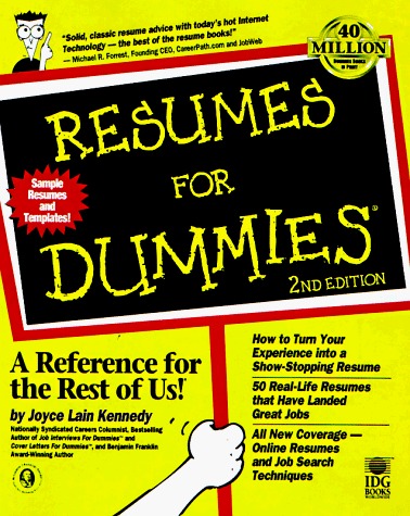 Book cover of Resumes For Dummies by Joyce Lain Kennedy