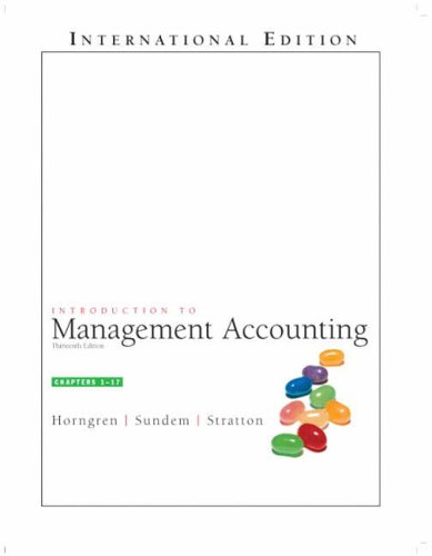 Book cover of Introduction To Management Accounting by Charles T. Horngren