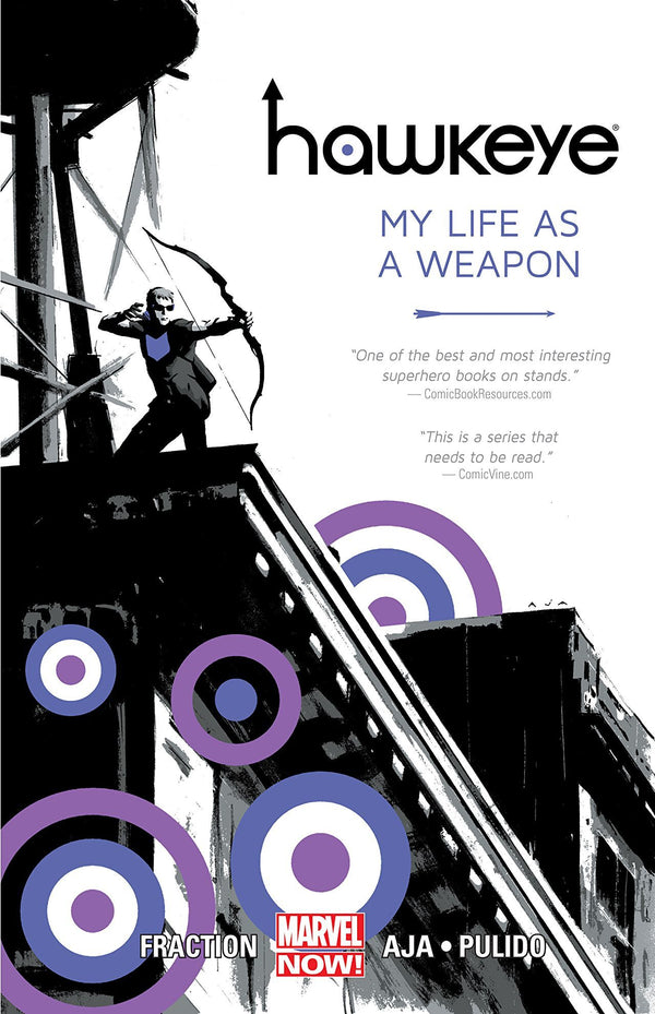 Book cover of Hawkeye, Volume 1: My Life As A Weapon by Matt Fraction, David Aja, Javier Pulido (Illus.)