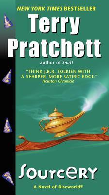 Book cover of Sourcery by Terry Pratchett