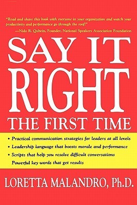Book cover of Say It Right The First Time by Loretta Malandro