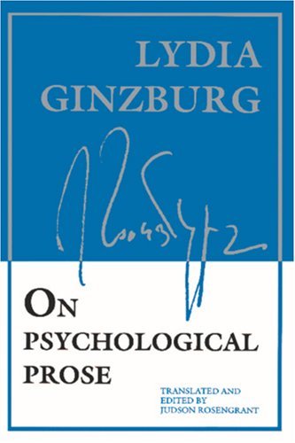 Book cover of On Psychological Prose by Lidiya Ginzburg, Judson Rosengrant (Trans.)