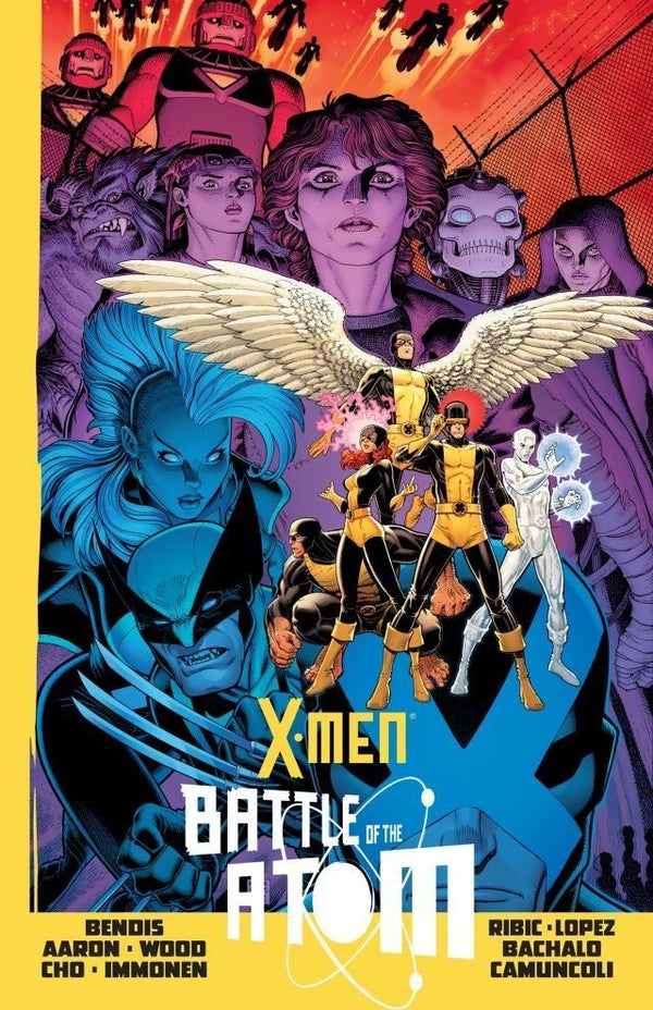 Book cover of X-Men: Battle of the Atom by Brian Michael Bendis (Contrib.), Frank Cho (Writer), Stuart Immonen (Illus.), David López (Illus.), Chris Bachalo (Illus.), Esad Ribić (Illus.), Brian Wood (Contrib.), Jason Aaron (Contrib.)
