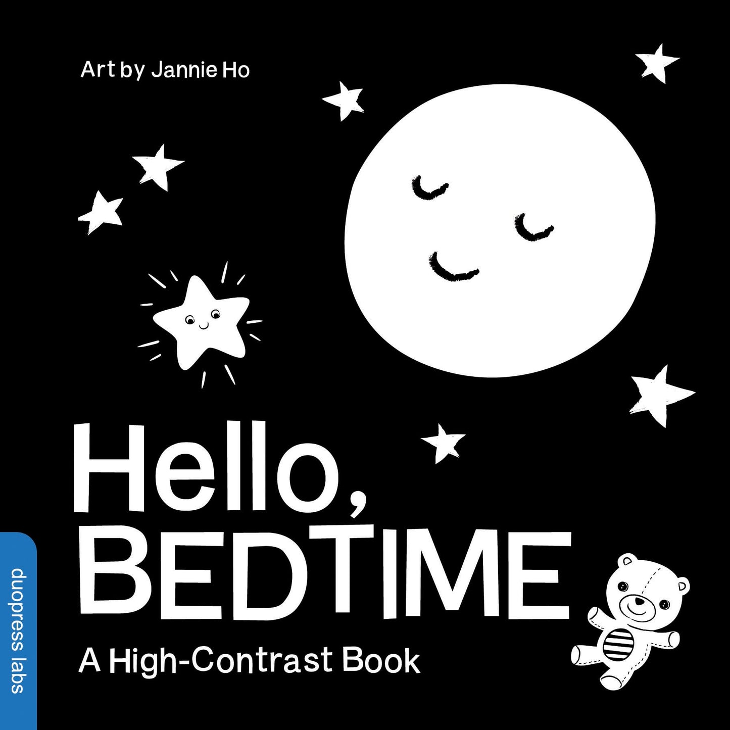 Book cover of Hello, Bedtime: A High-Contrast Board Book For Babies, Perfect For A Shower Gift by duopress labs, Jannie Ho (Illus.)