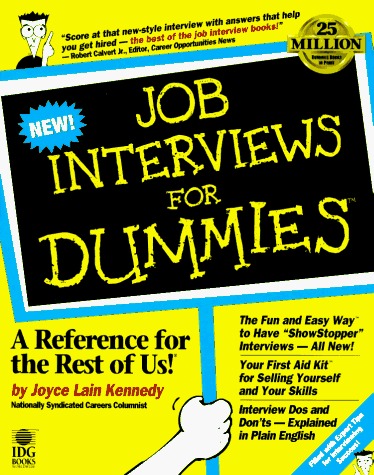 Book cover of Job Interviews For Dummies by Joyce Lain Kennedy