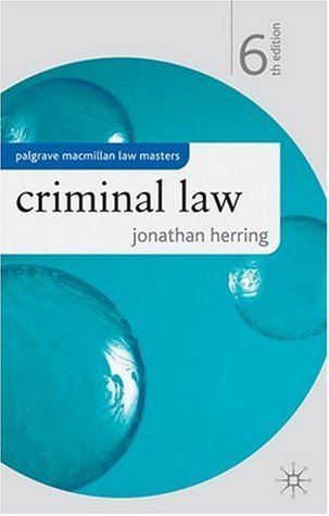 Book cover of Criminal Law by Jonathan Herring