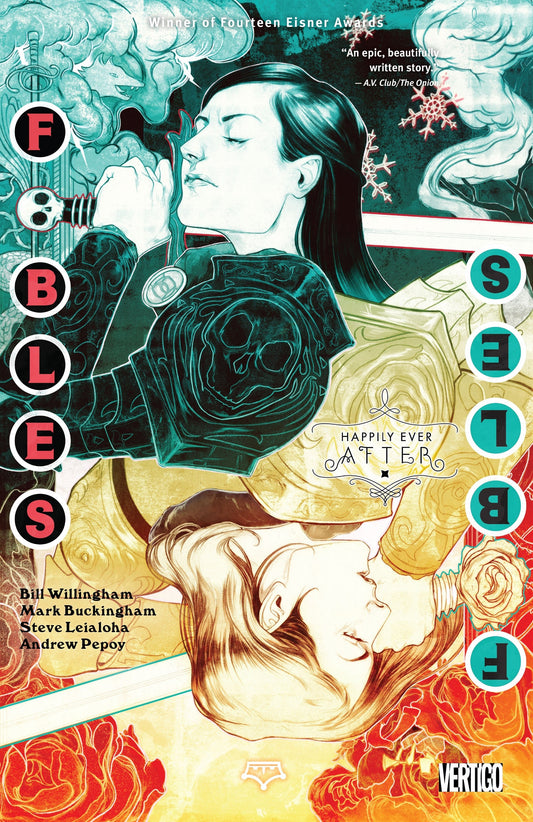 Book cover of Fables, Vol. 21: Happily Ever After by Bill Willingham (Writer), Mark Buckingham (Illus.), Steve Leialoha (Illus.), Andrew Pepoy (Illus.), Lilah Sturges, Shawn McManus (Illus.), Nimit Malavia (Illus.), Dan Green (Illus.), Jae Lee (Illus.), Terry Moore (Illus.), Eric Shanower (Illus.), Russ Braun (Illus.), Chrissie Zullo (Illus.), Lee Loughridge (Color Artist), June Chung (Color Artist), Todd Klein (Letterer)