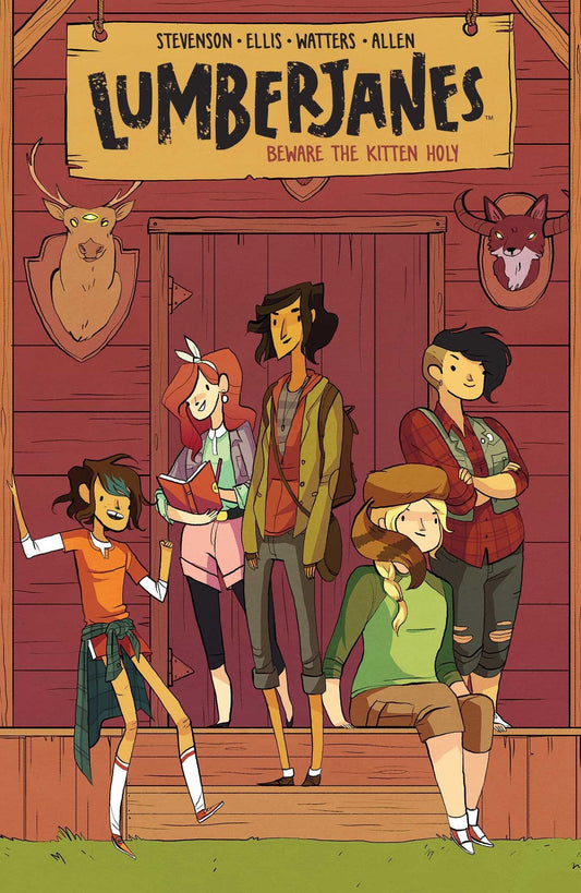 Book cover of Lumberjanes, Vol. 1: Beware The Kitten Holy by N.D. Stevenson (Creator), Grace Ellis, Shannon Watters, Brooklyn Allen (Illus.), Maarta Laiho (Colorist), Aubrey Aiese (Letterer)