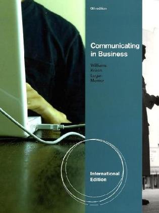 Book cover of Communicating In Business by Karen Schneiter Williams