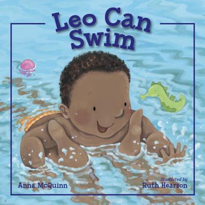 Book cover of Leo Can Swim by Anna McQuinn, Ruth Hearson (Illus.)