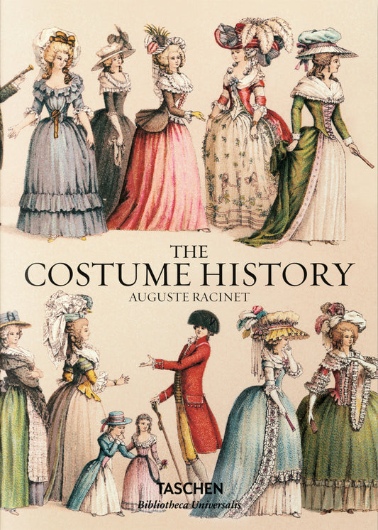 Book cover of The Costume History by Auguste Racinet, Chris   Miller (Trans.)