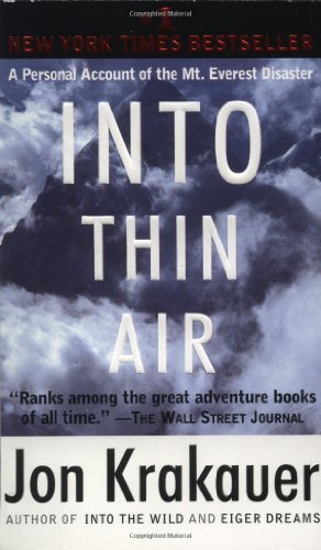 Book cover of Into Thin Air: A Personal Account Of The Mt. Everest Disaster by Jon Krakauer