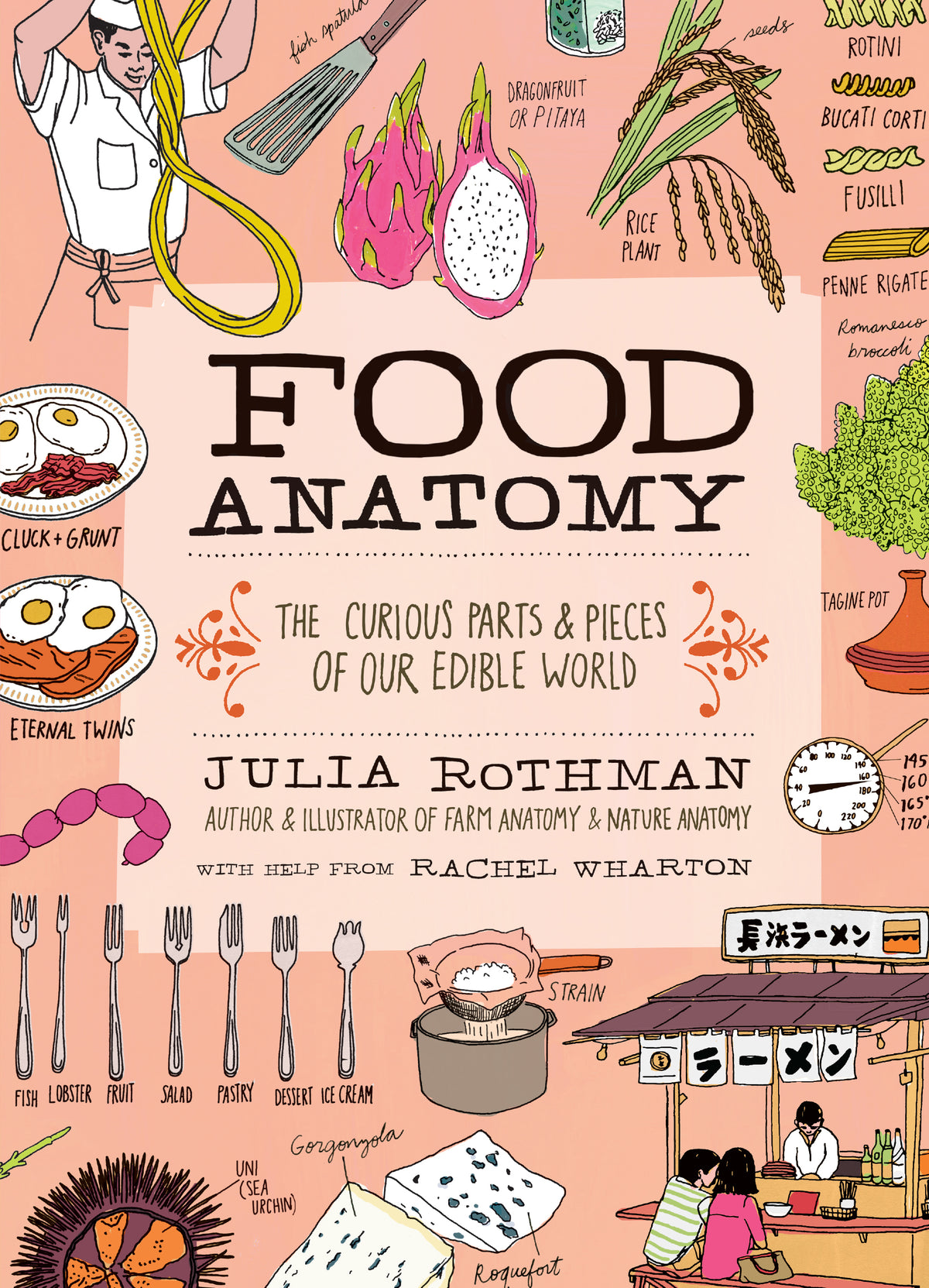 Book cover of Food Anatomy: The Curious Parts & Pieces Of Our Edible World by Julia Rothman, Rachel Wharton (Primary Contributor)