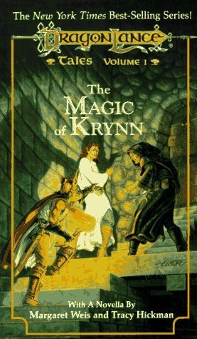 Book cover of The Magic of Krynn by Margaret Weis (Ed.), Tracy Hickman (Ed.), Barbara Siegel (Contrib.), Scott Siegel (Contrib.), Roger E. Moore (Contrib.), Warren B. Smith (Contrib.), Nick O'Donohoe (Contrib.), Richard A. Knaak (Contrib.), Nancy Varian Berberick (Contrib.), Mary L. Kirchoff (Contrib.), Michael   Williams (Contrib.)