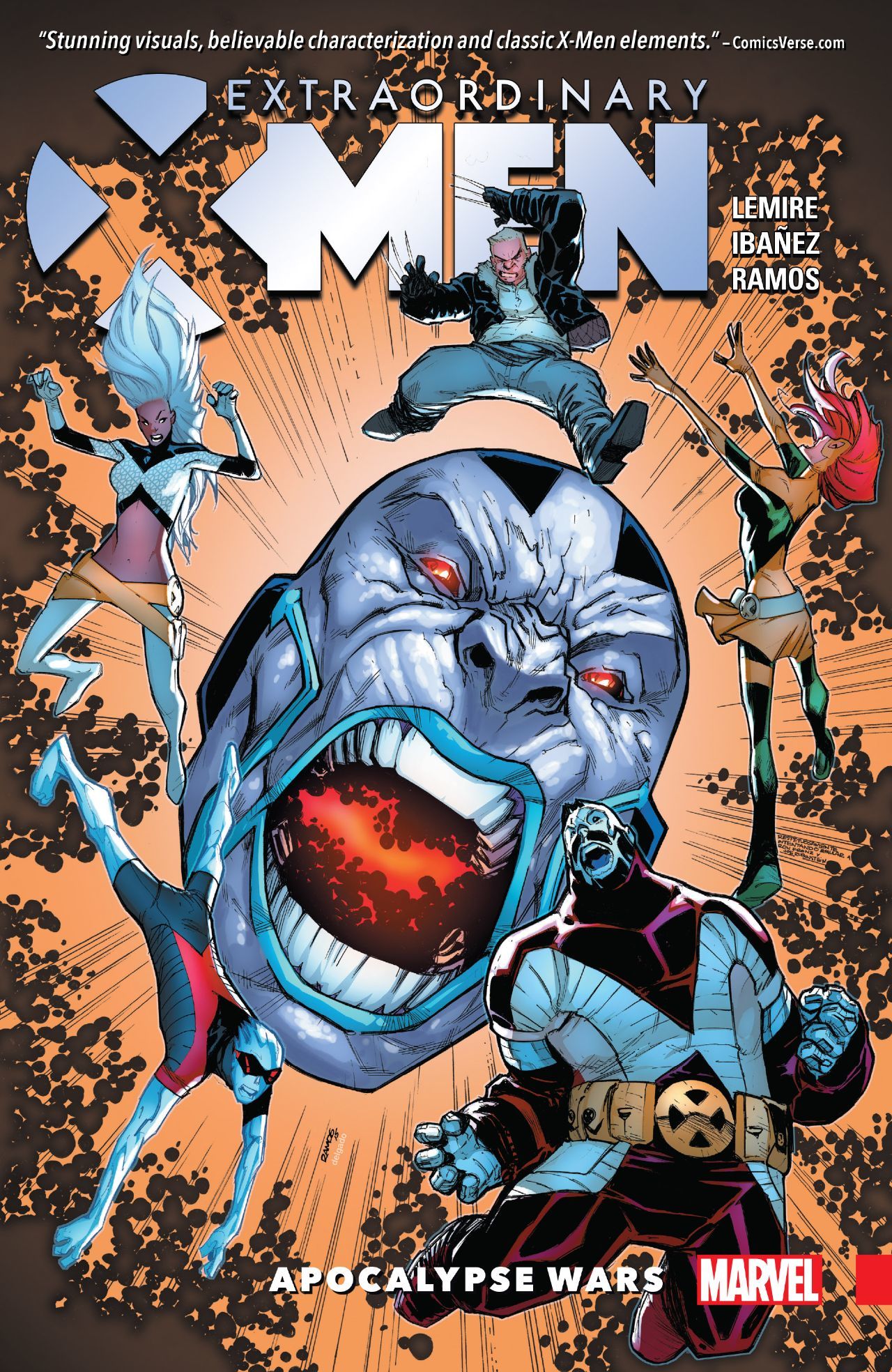 Book cover of Extraordinary X-Men, Vol. 2: Apocalypse Wars by Jeff Lemire (Writer), Humberto Ramos (Illus.), Víctor Ibáñez (Illus.)