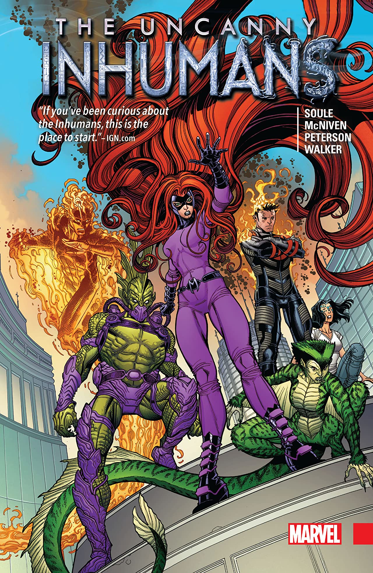 Book cover of Uncanny Inhumans, Vol. 1 by Charles Soule (Writer), Steve McNiven (Illus.), Brandon Peterson (Illus.), Kevin     Walker (Illus.)