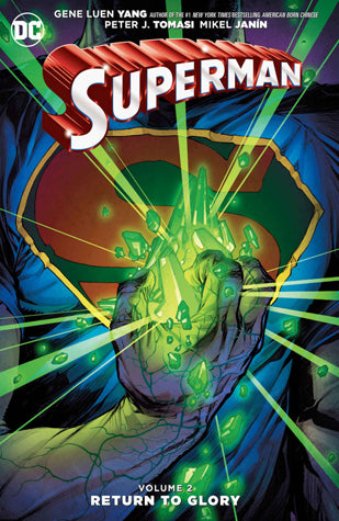 Book cover of Superman, Volume 2: Return To Glory by Gene Luen Yang (Writer), Aaron Kuder (Writer), Greg Pak (Writer), Peter J. Tomasi (Writer), Mikel Janín (Illus.), Howard Porter (Illus.), Raymund Bermudez (Illus.), Jon Bogdanove (Illus.), Tom Derenick (Illus.), Jack Herbert (Illus.), Dan Jurgens (Illus.), Ben Oliver (Illus.), Rafa Sandoval (Illus.), Miguel Sepúlveda (Illus.), Ardian Syaf (Illus.), Patrick Zircher (Illus.), Don Ho (Illus.), Jerome K. Moore (Illus.), Bill Sienkiewicz (Illus.)