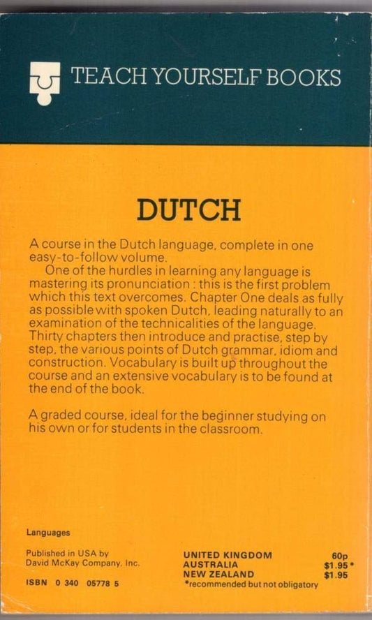 Book cover of Dutch by H. Koolhovek