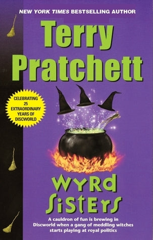 Book cover of Wyrd Sisters by Terry Pratchett