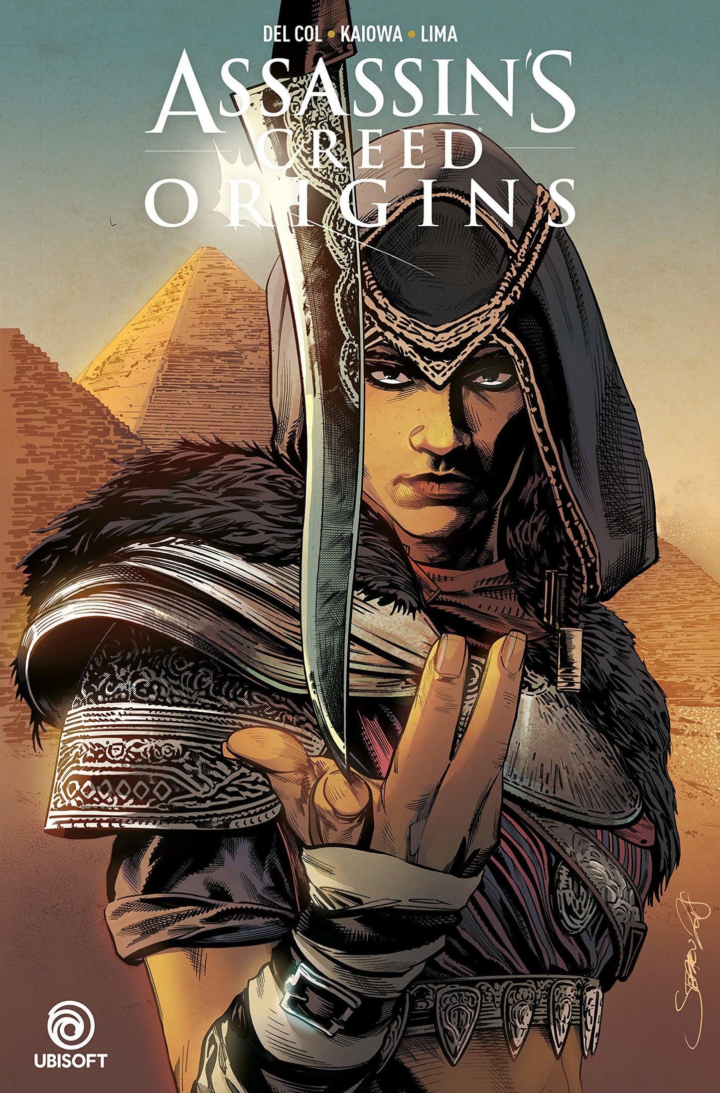 Book cover of Assassin's Creed: Origins by Anthony Del Col, P.J. Kaiowa (Illus.), Dijjo Lima (Colors)