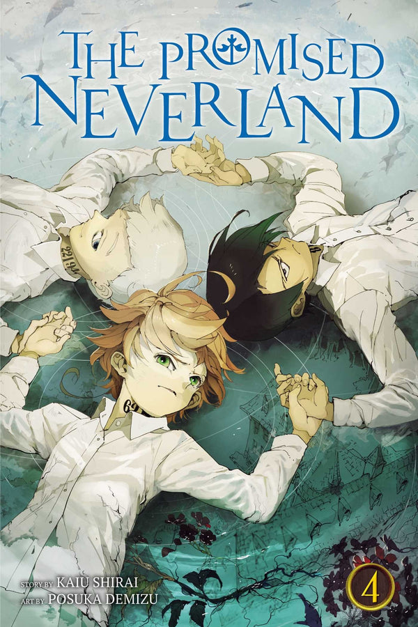 Book cover of The Promised Neverland, Vol. 4 by Kaiu Shirai, Posuka Demizu (Illus.)
