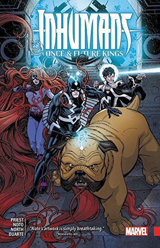 Book cover of Inhumans: Once and Future Kings by Christopher J. Priest, Ryan North (Text), Phil Noto (Illus.), Gustavo Duarte (Illus.), Nick Bradshaw (Illus.)