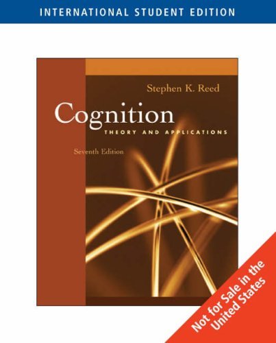 Book cover of Cognition: Theory And Applications by Stephen K. Reed