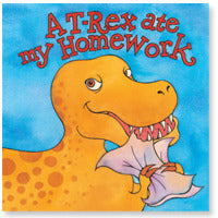 Book cover of A T-Rex Ate My Homework by Shamini Flint, Sally Heinrich (Illus.)