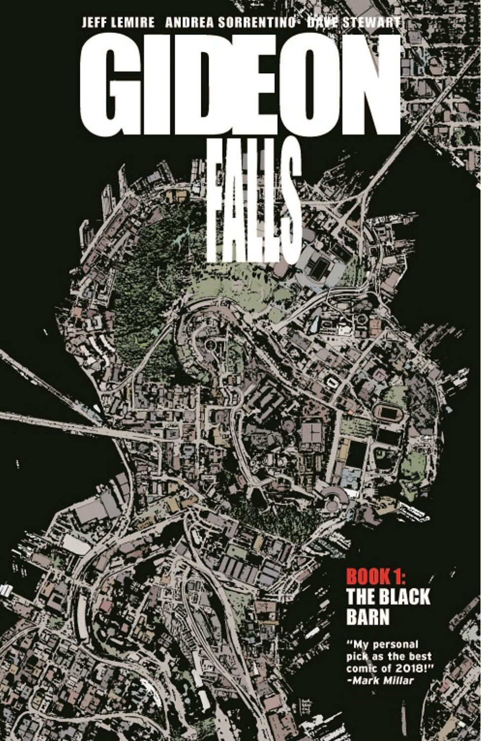 Book cover of Gideon Falls, Vol. 1: The Black Barn by Jeff Lemire, Andrea Sorrentino (Artist), Dave Stewart (Artist)