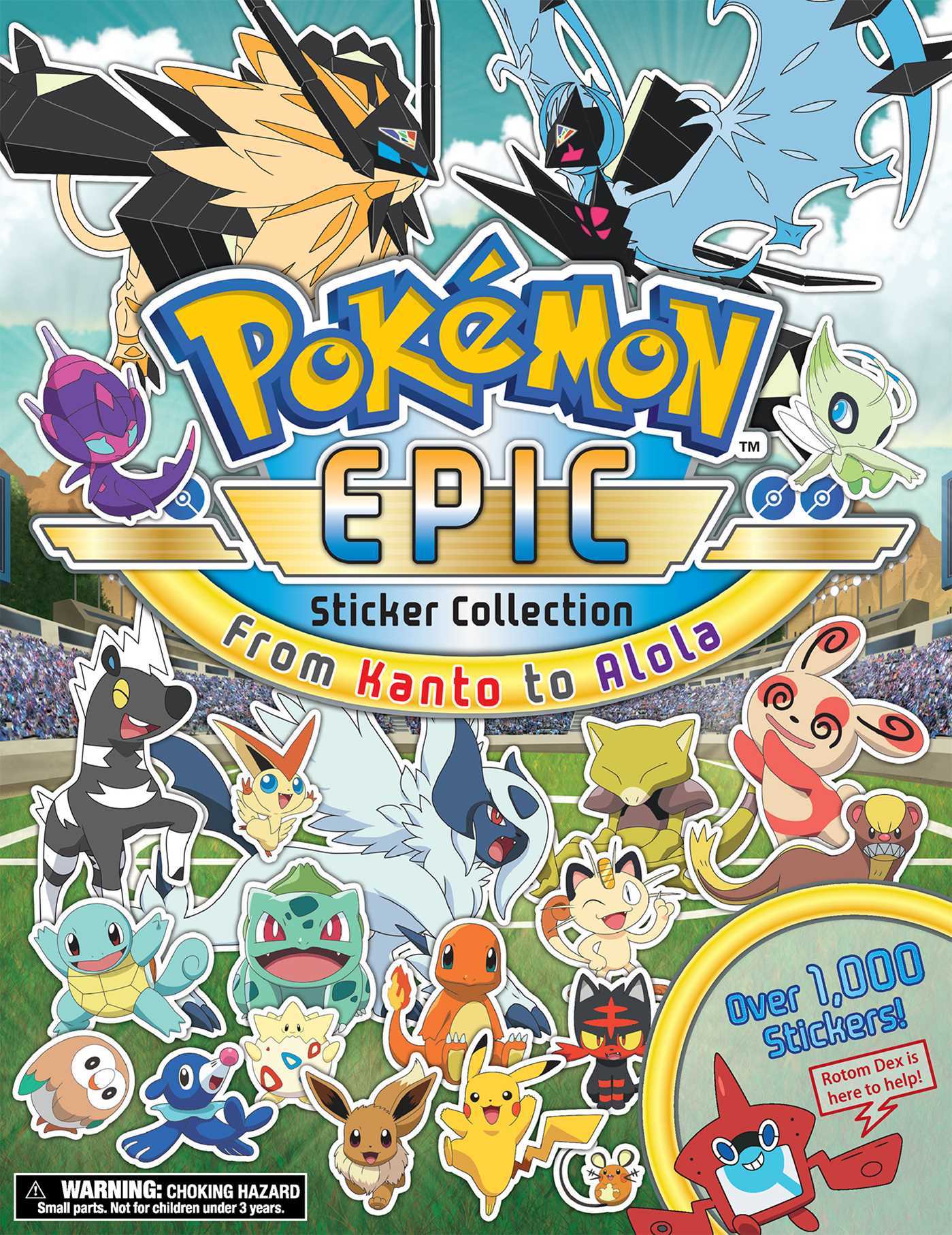 Book cover of Pokémon Epic Sticker Collection: From Kanto to Alola by Pikachu Press