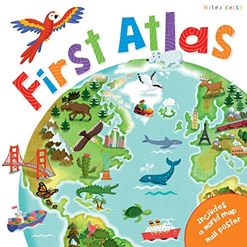 Book cover of First Atlas-Travel The World With This Brightly Colored Atlas-Includes Over 20 Maps And A World Map Poster by Philip Steele