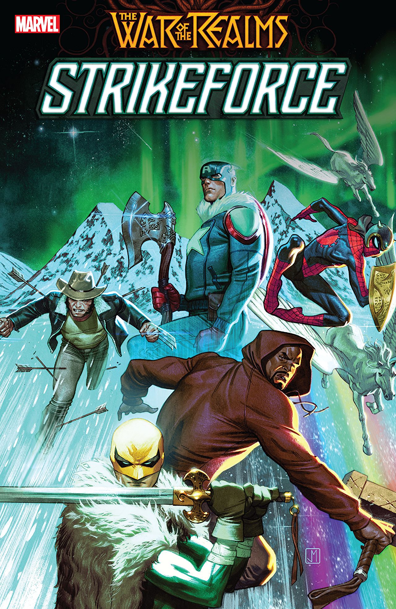 Book cover of The War Of The Realms: Strikeforce by Tom    Taylor, Bryan Edward Hill, Dennis Hopeless, Leinil Francis Yu (Illus.), Jorge   Molina (Illus.), Ario Anindito (Illus.), Kim Jacinto (Cover)