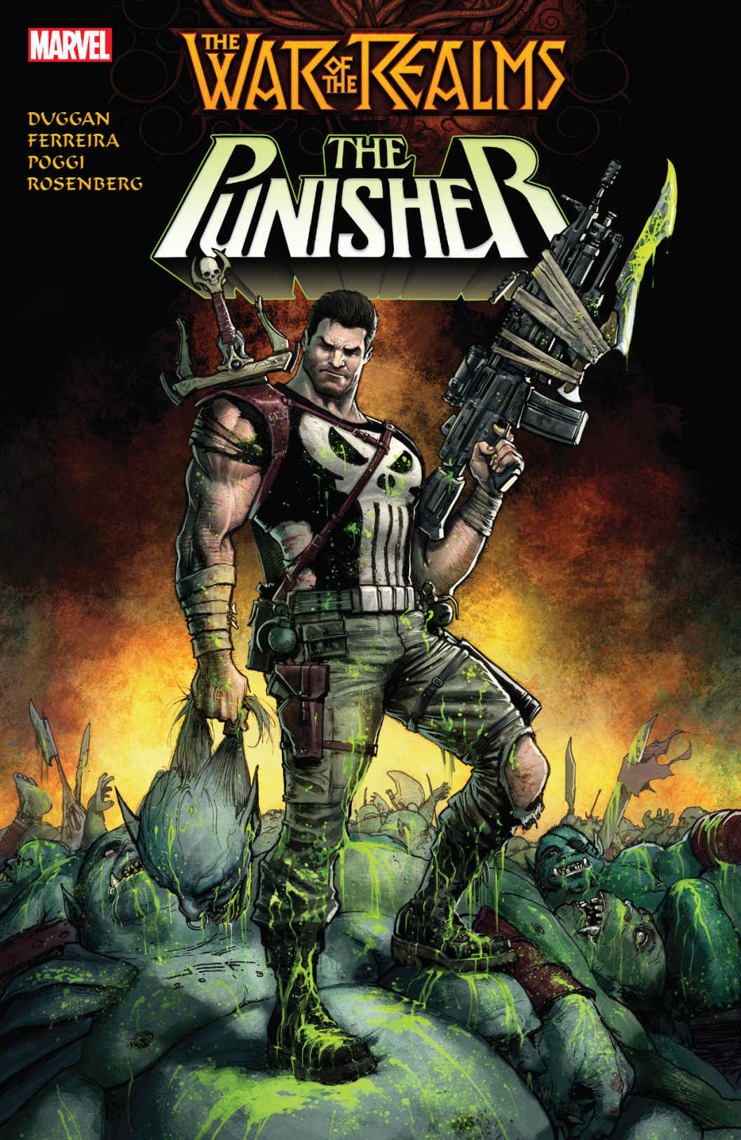 Book cover of The War of the Realms: The Punisher by Gerry Duggan, Marcelo Ferreira (Illus.), Juan Ferreyra (Cover)