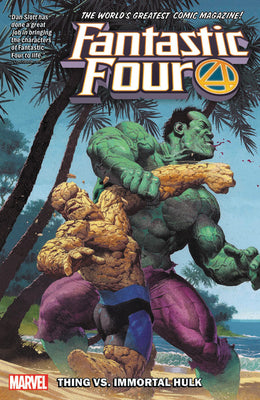 Book cover of Fantastic Four, Vol. 4: Thing Vs. Immortal Hulk by Dan Slott, Gerry Duggan, Mike Carey, Ryan North, Sean Izaakse (Illus.), Stefano Caselli (Illus.), Greg Smallwood (Illus.), Mark Bagley (Illus.), Scott Hanna (Illus.), Luciano Vecchio (Illus.), Pere Pérez (Illus.), Steve Uy (Illus.)