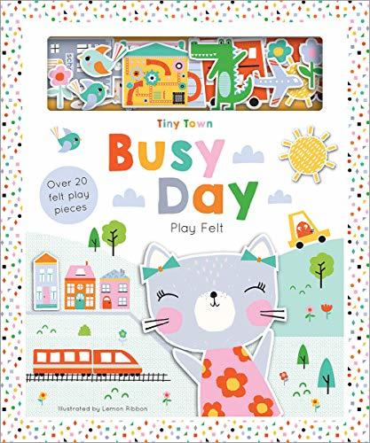 Book cover of Tiny Town Busy Day by Joshua George, Lemon Ribbon (Illus.), Imagine That