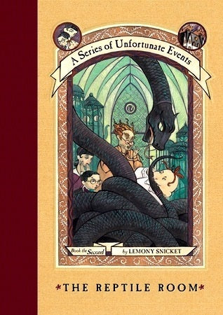Book cover of The Reptile Room by Lemony Snicket, Brett Helquist (Illus.)