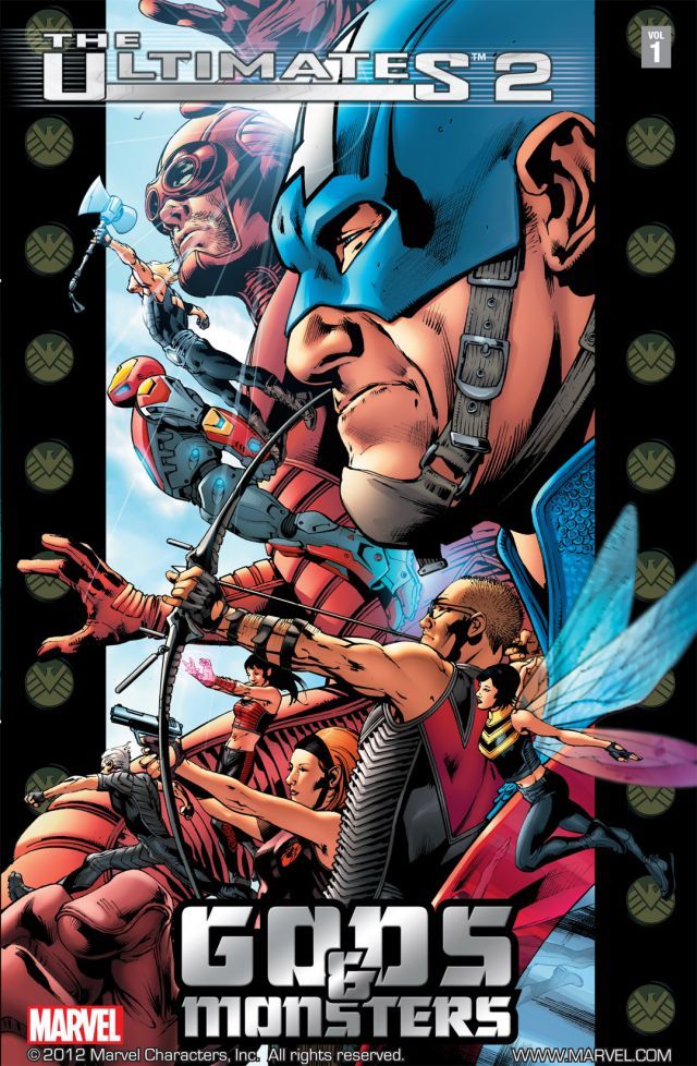 Book cover of The Ultimates 2, Vol. 1: Gods & Monsters by Mark Millar (Writer), Bryan Hitch