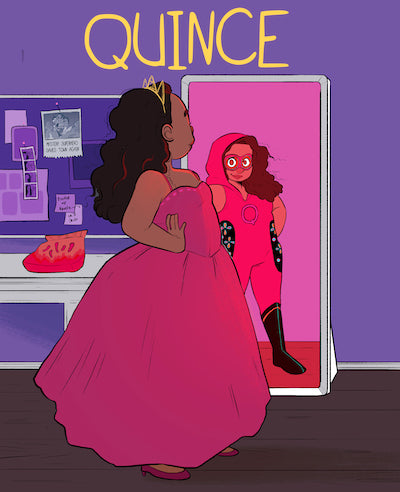 Book cover of Quince: The Definitive Bilingual Edition by Sebastian Kadlecik (Creator), Kit Steinkellner (Writer), Emma Steinkellner (Artist), Valeria Tranier (Trans.), Oceano Ransford (Graphic Design), Frederick Luis Aldama (Contrib.), Theresa Rojas (Contrib.), Peter Murrieta (Foreword), Gloria Calderon Kellett (Foreword), Javier Hernandez (Contrib.), José Cabrera (Contrib.), Sabrina Cintron (Contrib.), Malena Bonilla (Contrib.)