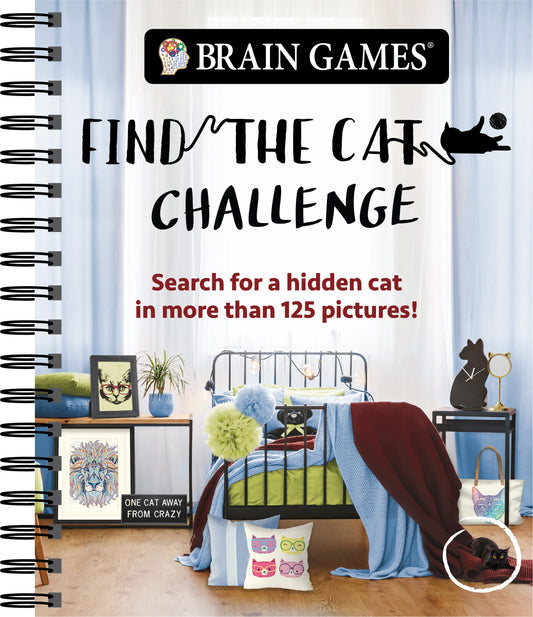 Book cover of Brain Games - Find The Cat Challenge: Search For A Hidden Cat In More Than 125 Pictures! (Volume 2) by Publications International