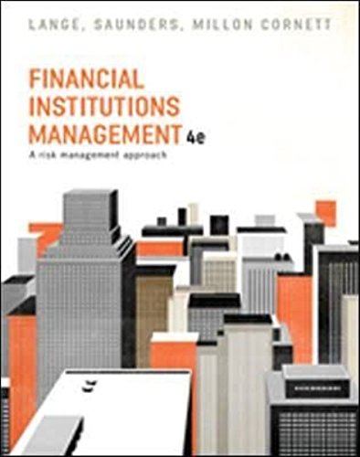 Book cover of Financial Institutions Management by SAUNDERS CORNET LANGE