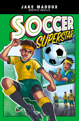 Book cover of Soccer Superstar by Jake Maddox, Mel Joy San Juan (Illus.)
