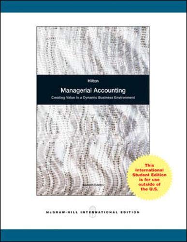 Book cover of Managerial Accounting by Ronald W. Hilton