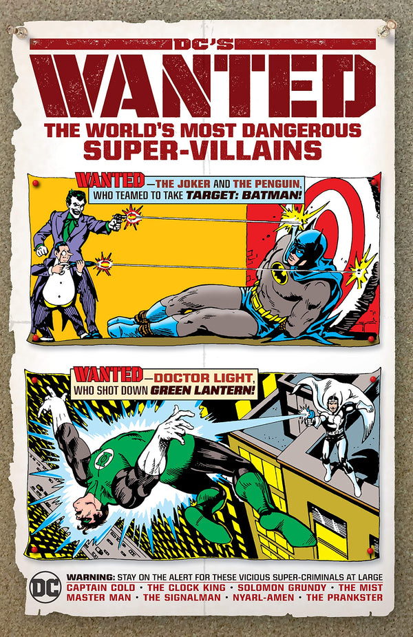 Book cover of DC’s Wanted: The World’s Most Dangerous Supervillains by Bill Finger, Jerry Siegel, John Broome, Gardner Fox