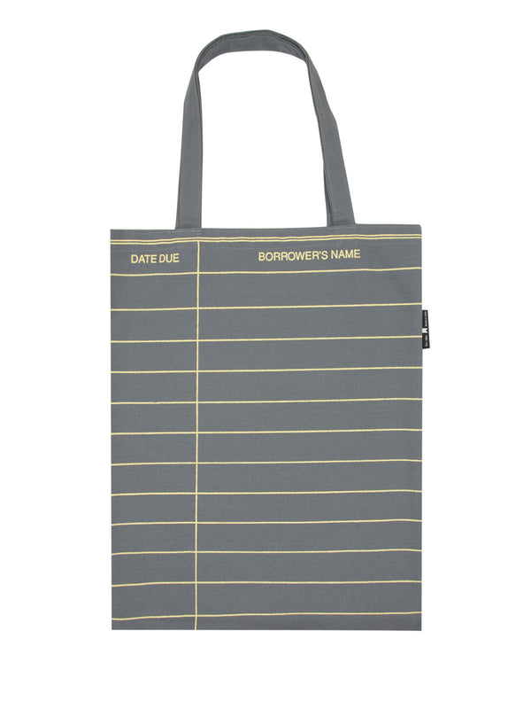 Book cover of Library Card Gray Tote Bag
