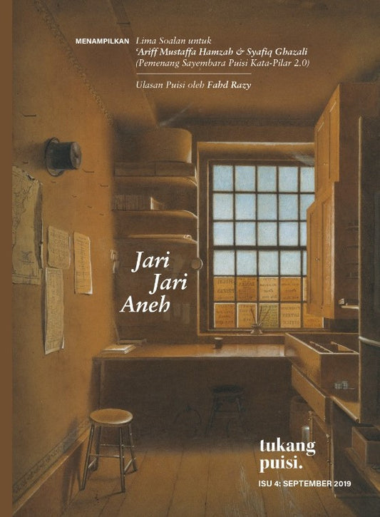 Book cover of Tukang Puisi Isu 4: Jari-Jari Aneh by ZO Daulae, Lucy M, Fakhrull Halim, Karim Mohd, Siti Alimah, Khanafi, Ramlan Abd Wahab, Baharuddin Sairi, Istajib, Miefa Mohar, Hidayu Hatta, Adinata Gus, Rinna Annirza, Boon Hadi Salihin, Suri Akmar, Syafiq Ghazali, Farihan Baharon, Rudi Mahmood, Ariff Hamzah, Jed Stellarose, Shafiq Said, Haniff Zikri, Meor Izzat, Syaheeda Hamdani, Azrida Yusop, Qurratul 'Ain, M Farez Karim, Mucky, Mosyuki Borhan