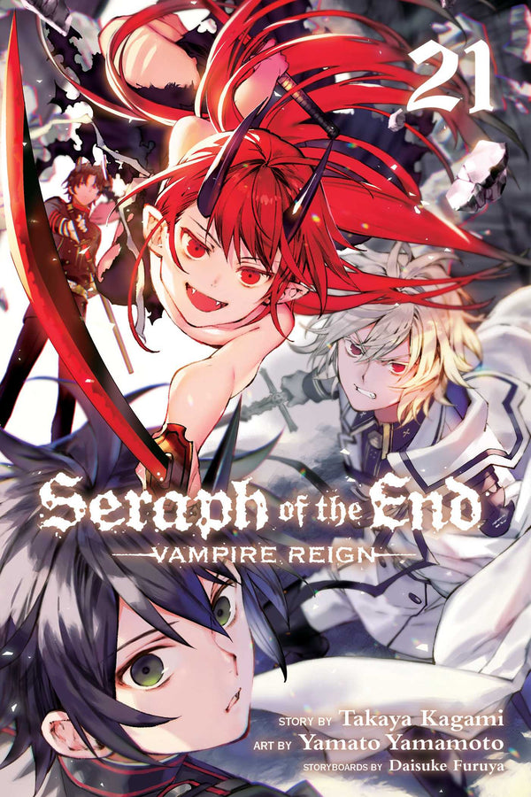 Book cover of Seraph Of The End: Vampire Reign, Vol. 21 by Takaya Kagami, Yamato Yamamoto (Illus.), Daisuke Furuya (Contrib.)