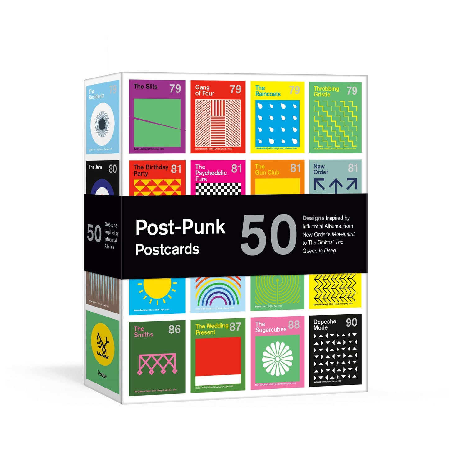 Book cover of Post-Punk Postcards: 50 Designs Inspired By Influential Albums, From New Order's Movement To The Smiths' The Queen Is Dead by Dorothy