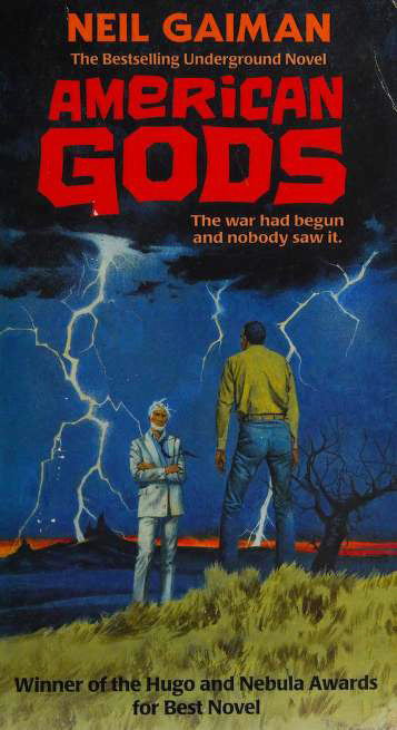 Book cover of American Gods by Neil Gaiman