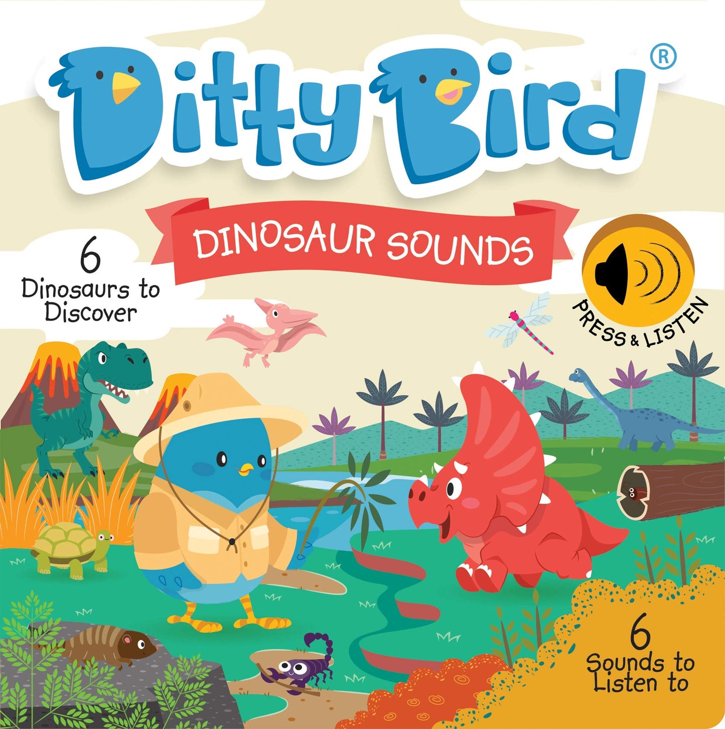 Book cover of Ditty Bird: Dinosaur Sounds by Ditty Bird, Mema Publishing