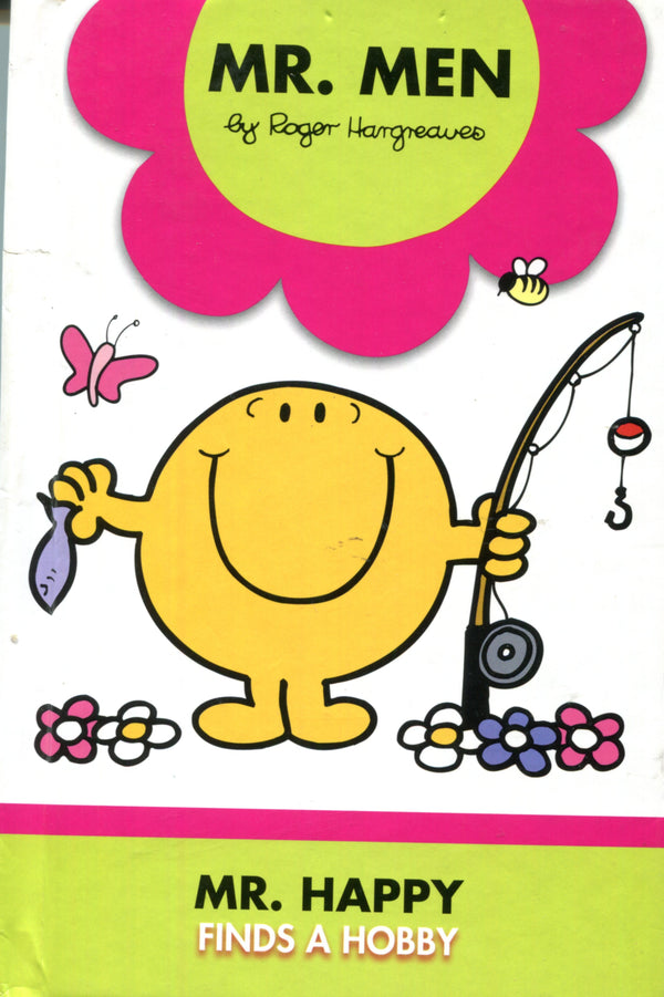 Book cover of Mr. Happy Finds A Hobby by Roger Hargreaves